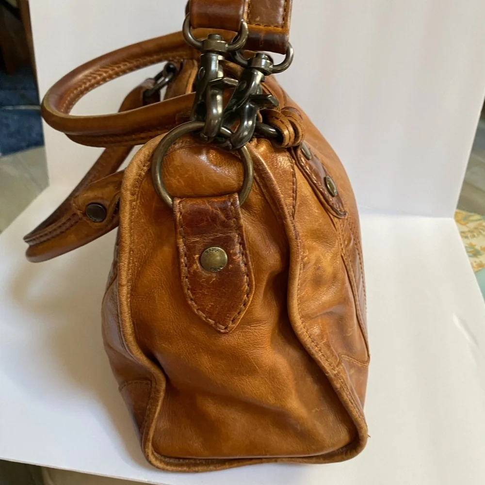 Frye Cognac Brown Leather Satchel